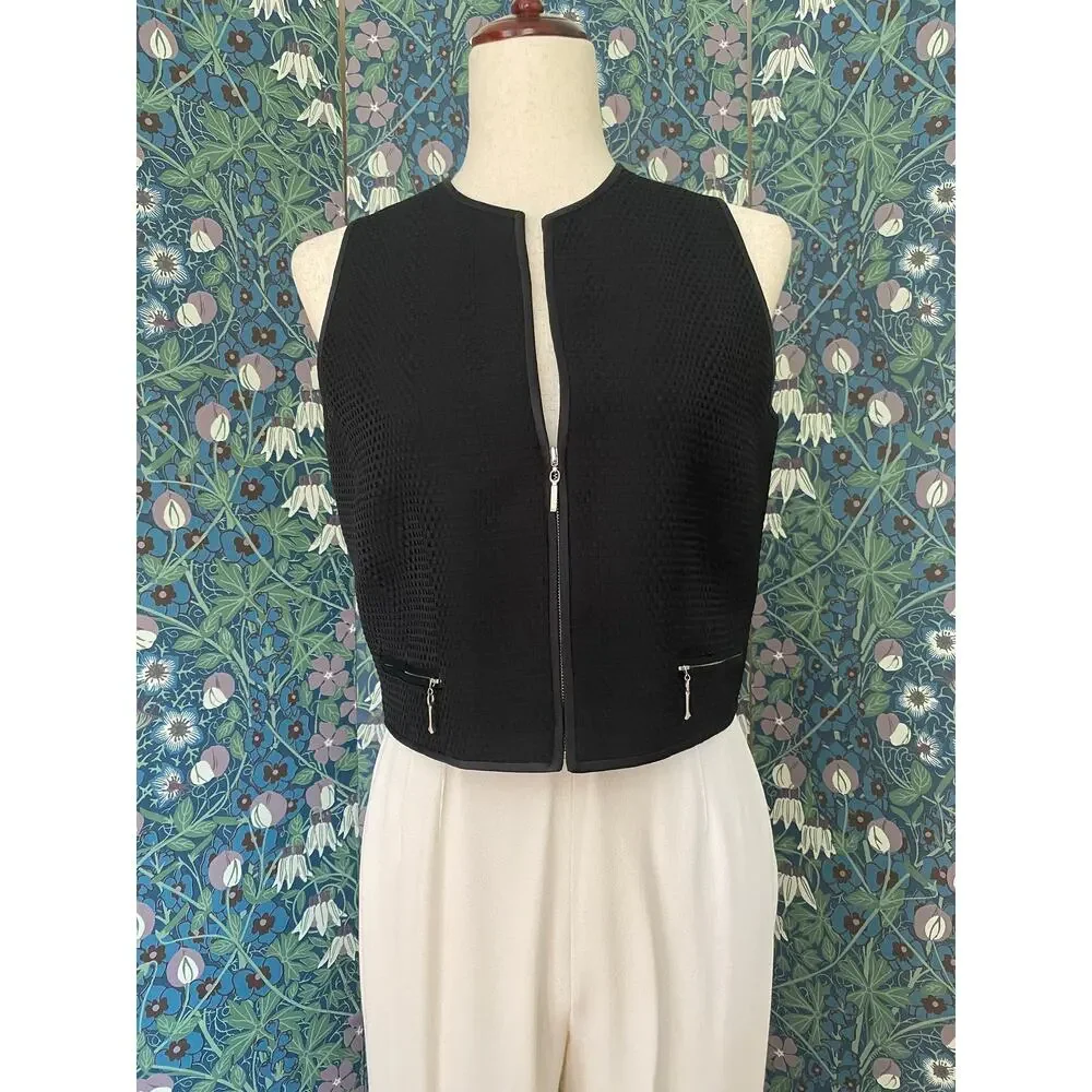 Vintage Emanuel Ungaro 3 piece pantsuit in white and black, size 6 - Picture 8 of 10